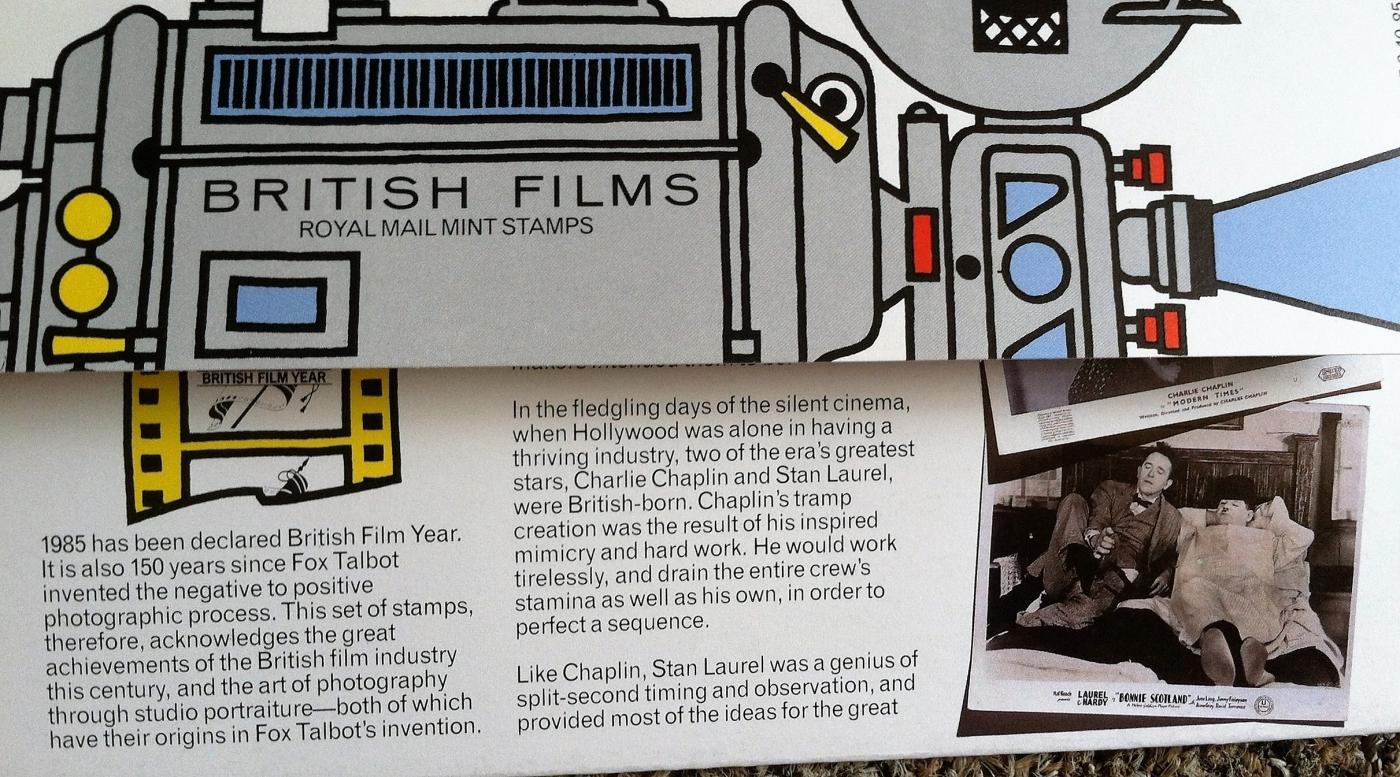 1985 ROYAL MAIL MINT STAMPS SET ~BRITISH FILMS ~UNUSED