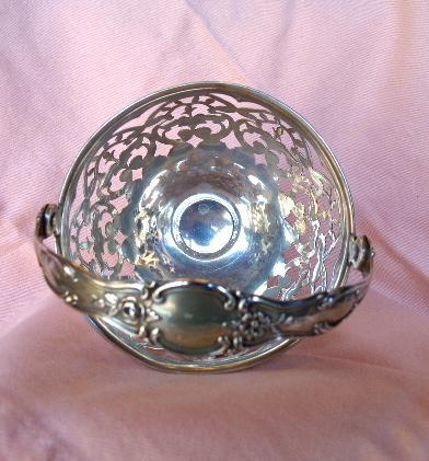 Sterling silver Ornate urn shaped pierced serving piece with handle