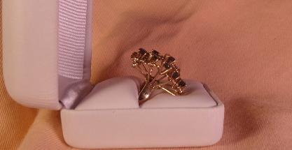 Mid-Century Modern Sapphire and 14K Gold Ring