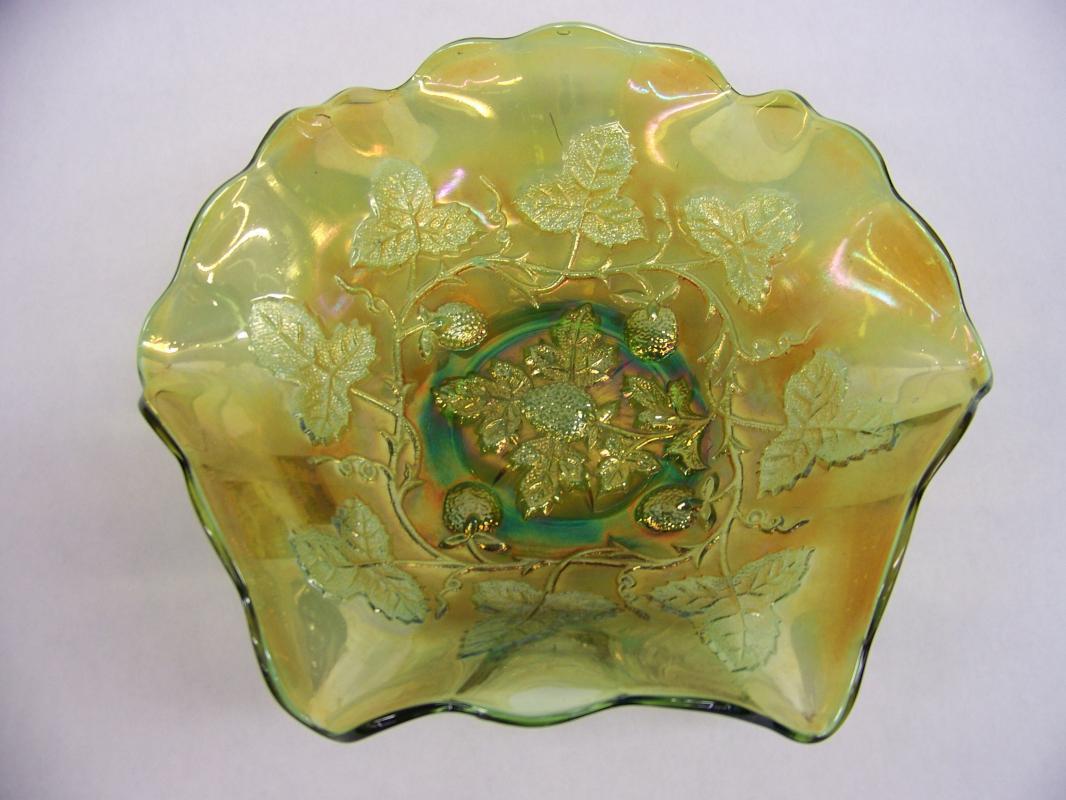 Green Millersburg Carnival Glass Bowl