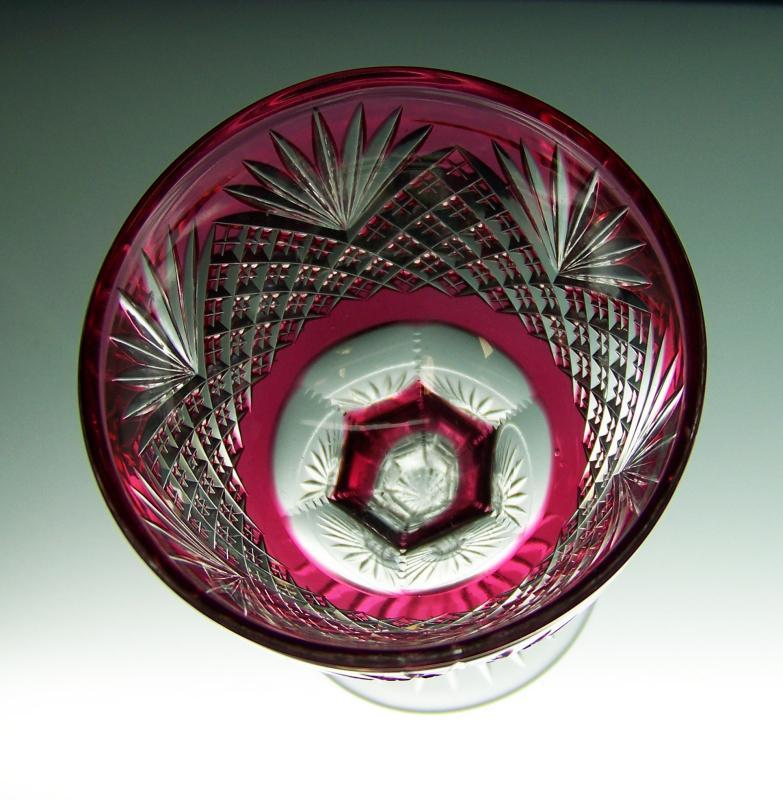 Cranberry Strawberry Diamond and Fan Wine Glass