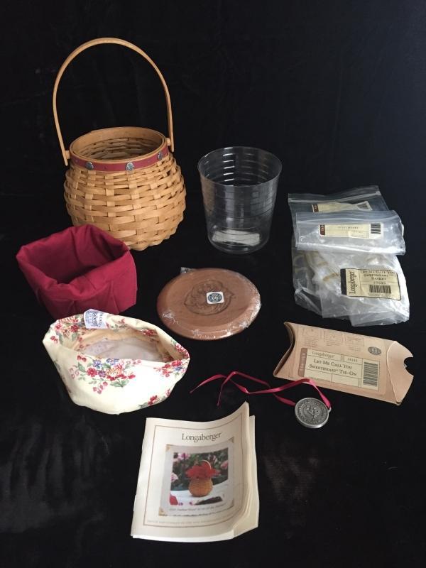 Longaberger 2004 Let Me Call You Sweetheart Basket Set