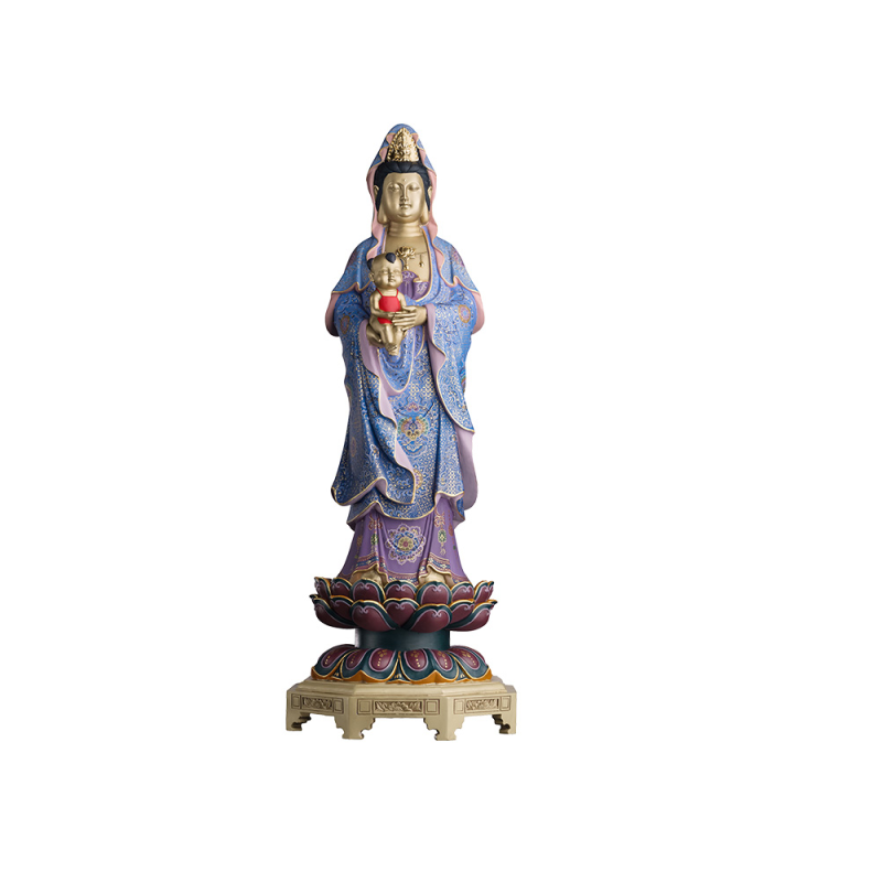 Chinese Guanyin Full brass Pure hand painted AvalOkiteSVara Buddhism china