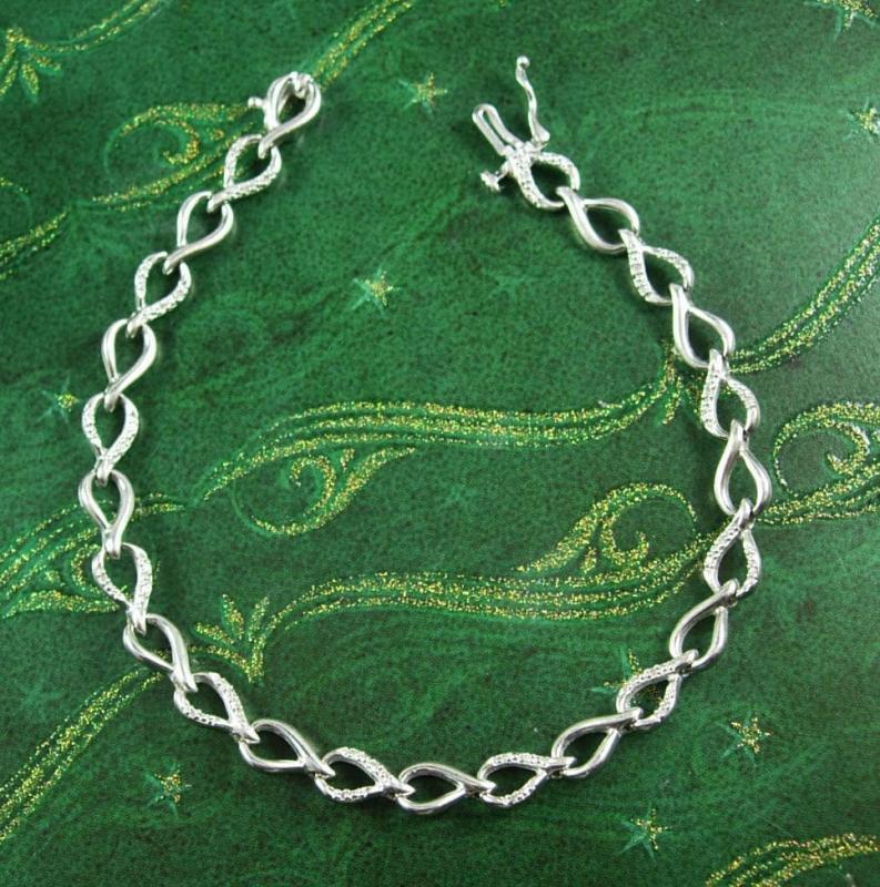 33 Diamond Bracelet Sterling sweetheart anniversary gift silver bridal womens jewelry womens fine jewelry