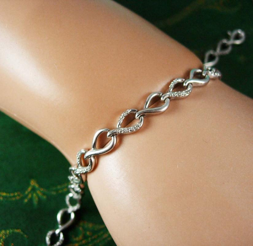33 Diamond Bracelet Sterling sweetheart anniversary gift silver bridal womens jewelry womens fine jewelry