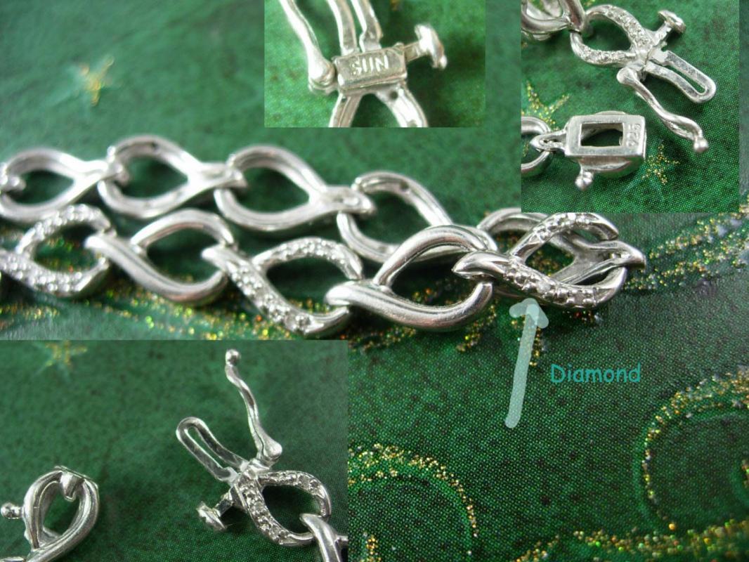 33 Diamond Bracelet Sterling sweetheart anniversary gift silver bridal womens jewelry womens fine jewelry