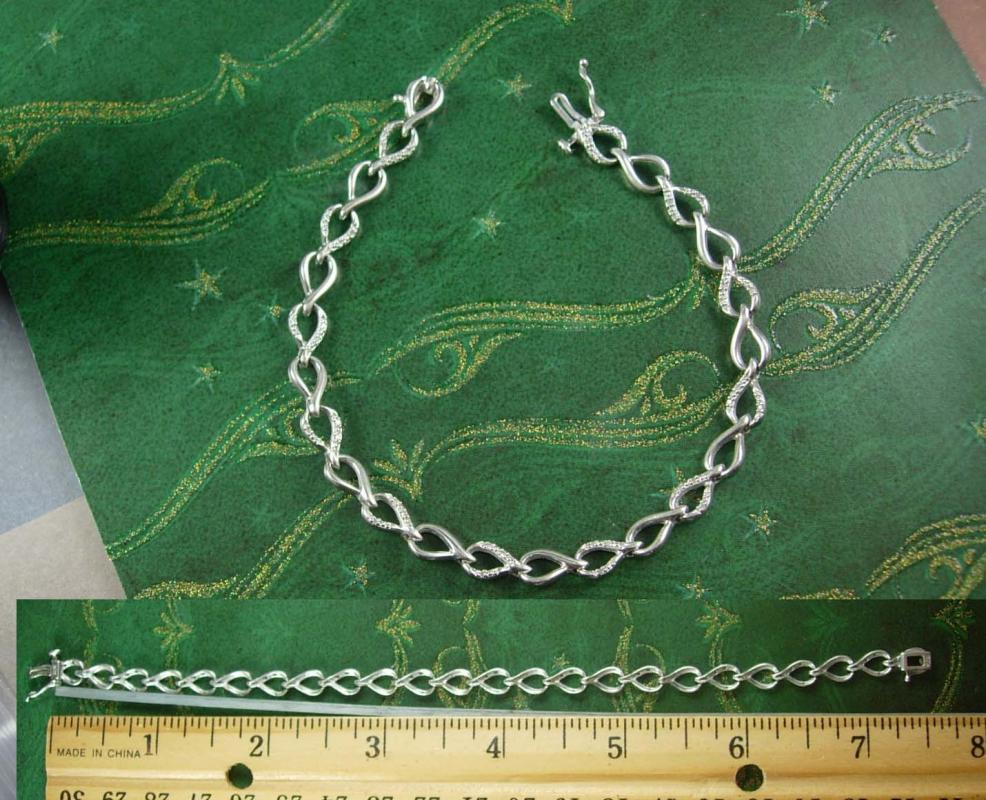 33 Diamond Bracelet Sterling sweetheart anniversary gift silver bridal womens jewelry womens fine jewelry