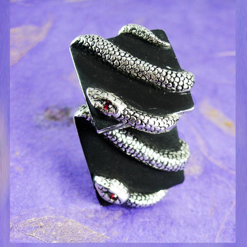 Erotic SNAKE Cufflinks Cleopatra's delight Vintage silver Serpent RED Rhinestone eyeUnisex Shirt cuff links Accessory Snake charmer Swank