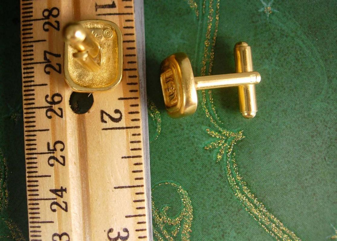 Carolee Cartouche Vintage Cufflinks Egyptian Revival Staff Decorative Unisex Cuff Accessory