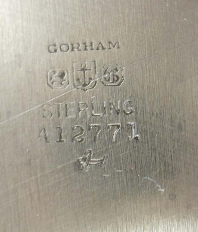 1927 Gorham sterling Silver tray or plate Fancy Rose flower ribbon pattern 412771 Hallmarked 9 3/4