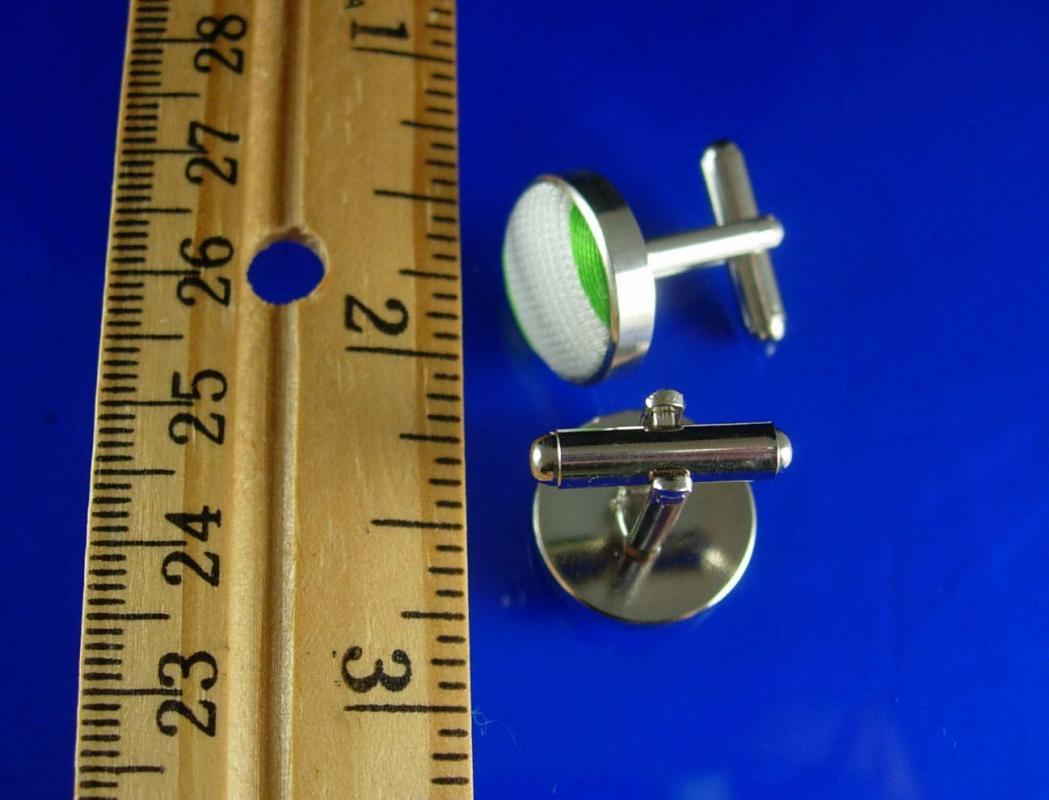 Vintage green Textile Cufflinks Striped Wedding Formal Wear Cuff Jewelry hipster geek jewelry silver cuff links fashion designer gift