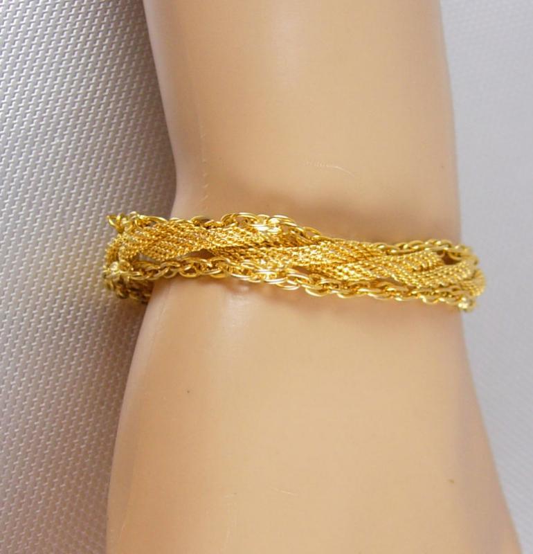 Goldette Woven Mesh Bracelet with chains