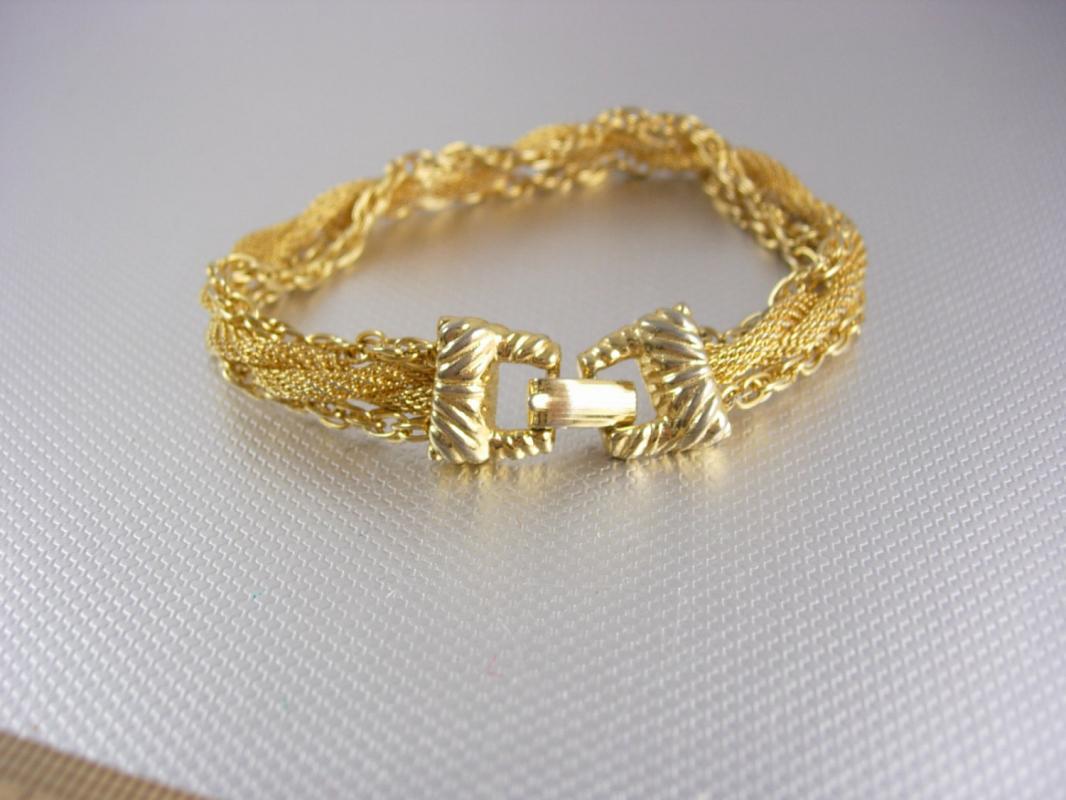 Goldette Woven Mesh Bracelet with chains