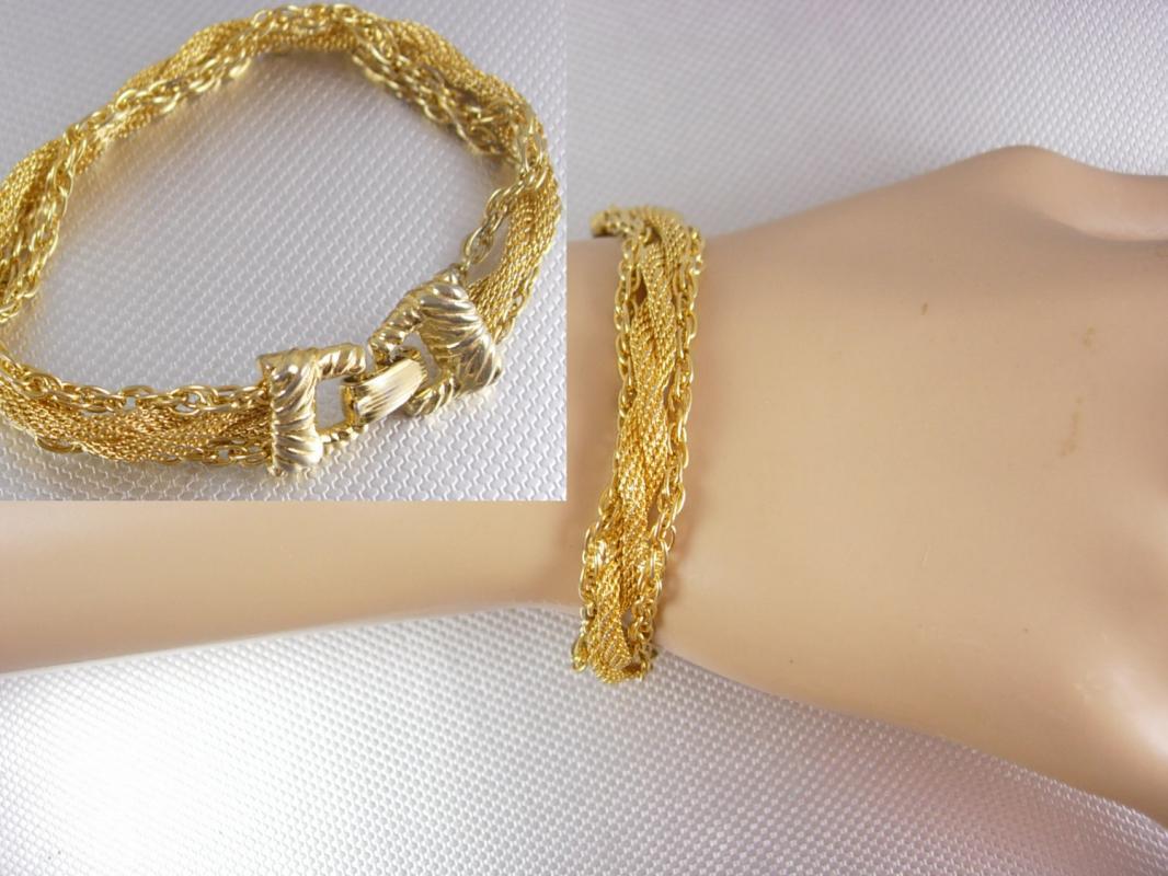 Goldette Woven Mesh Bracelet with chains