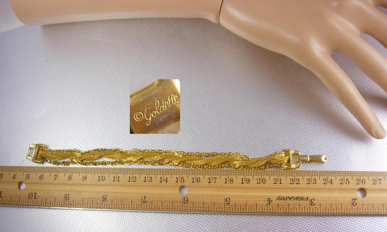 Goldette Woven Mesh Bracelet with chains