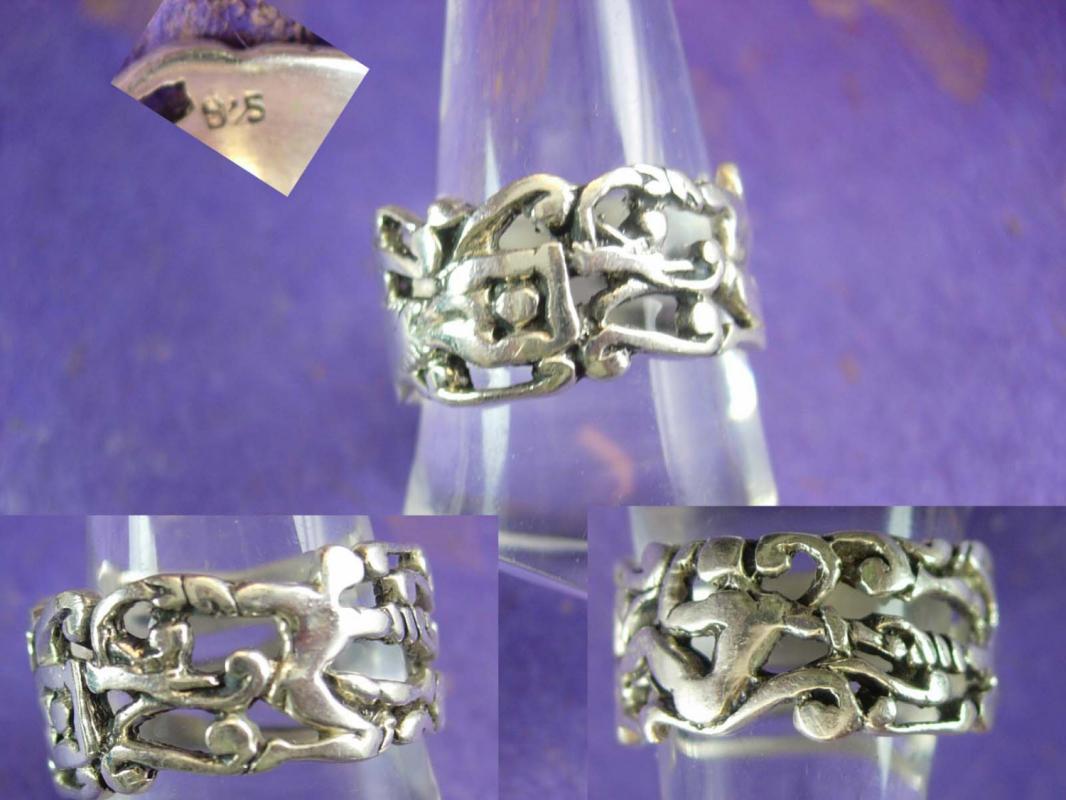 Erotica Silver Ring Vintage Sterling ring 7.3 grams nude ring naughty sex ring Size 9 3/4 Unisex Jewelry wedding band ladies womens jewelry