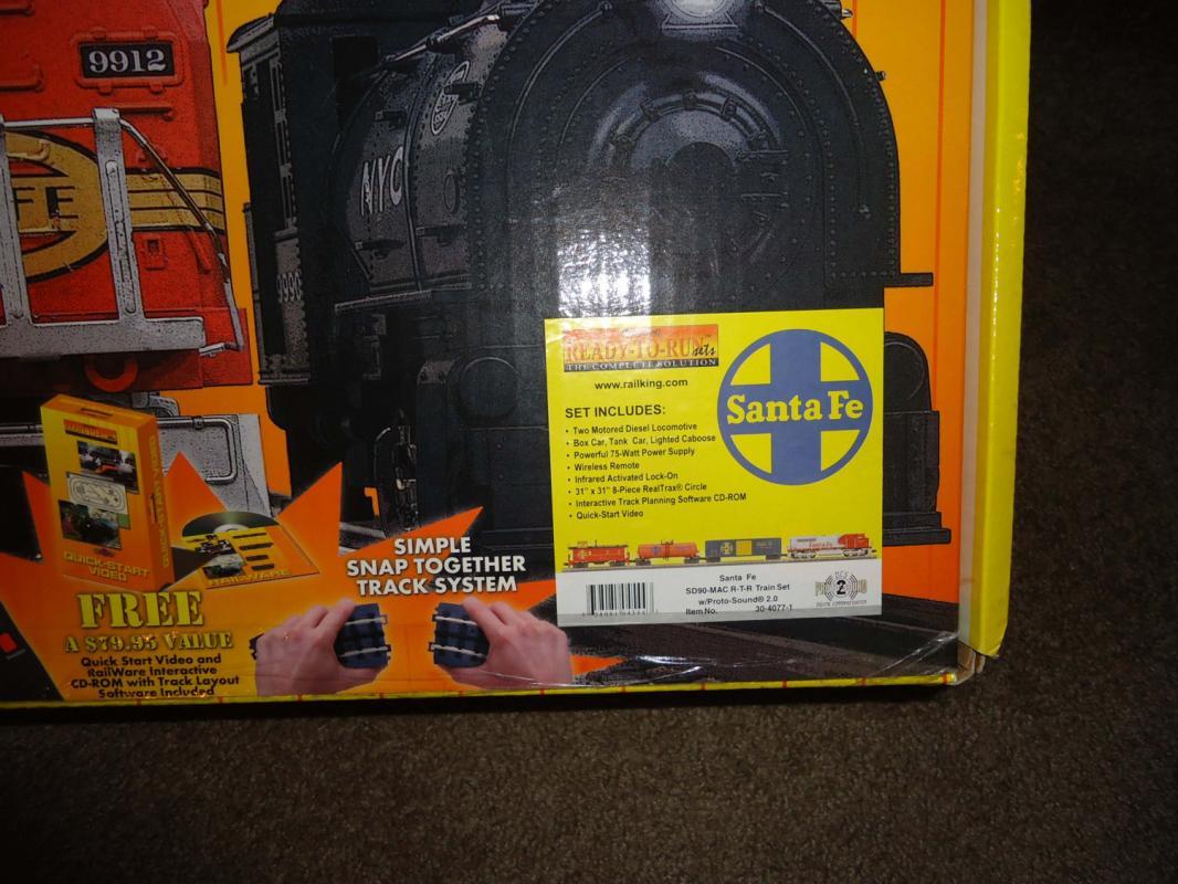 RailKing Ready to Run TRAIN Set Sealed box PLUS extra train and track Never used Rail King Santa fe