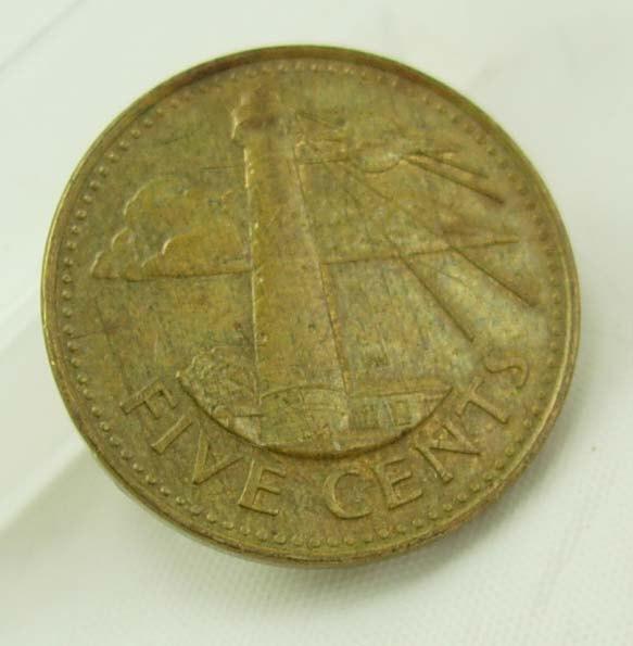 Vintage Barbados 1980 Coin Destash Five Cents South Point Light House Collectors Birthday