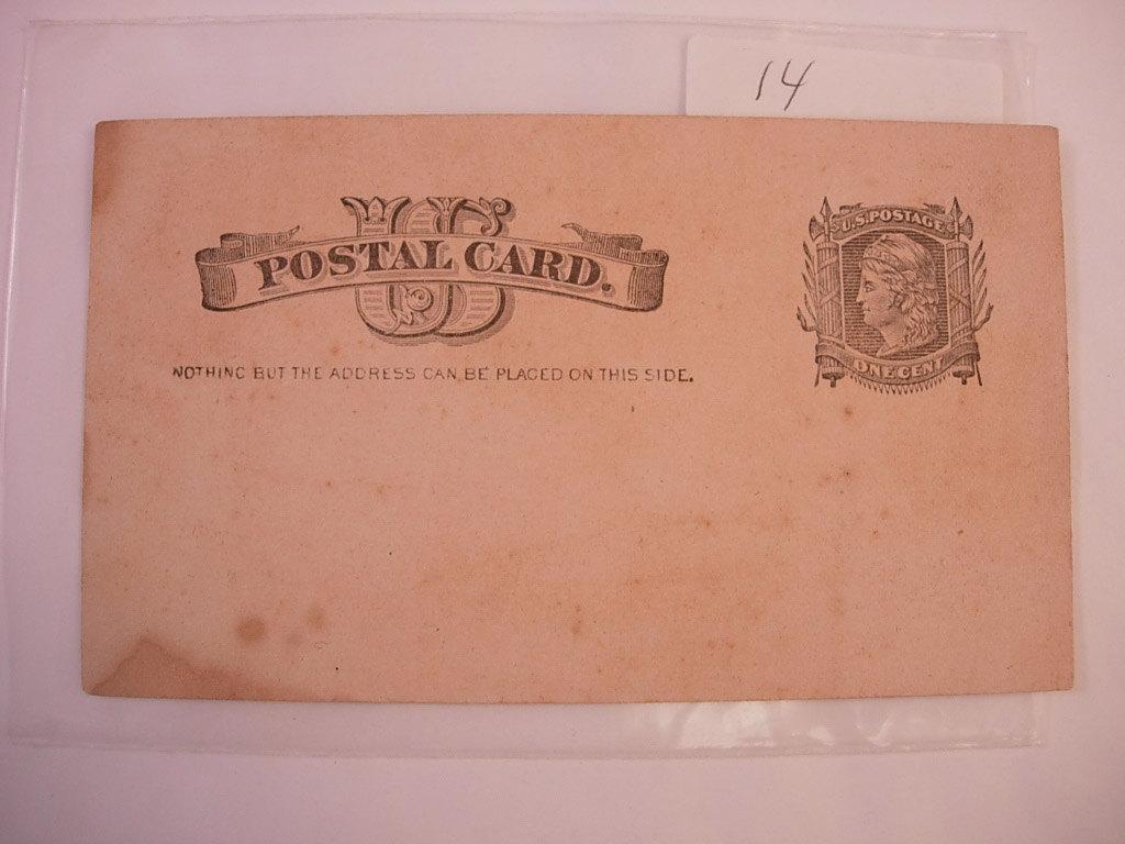 US Postal Card a Blank 1880s one cent postage postal history