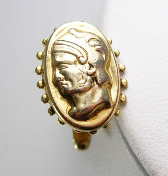medieval jewelry Cameo Cufflinks Vintage Warrior Hallmarked Quality Fine Jewelry Greek centurian gentleman officer infantry military gift