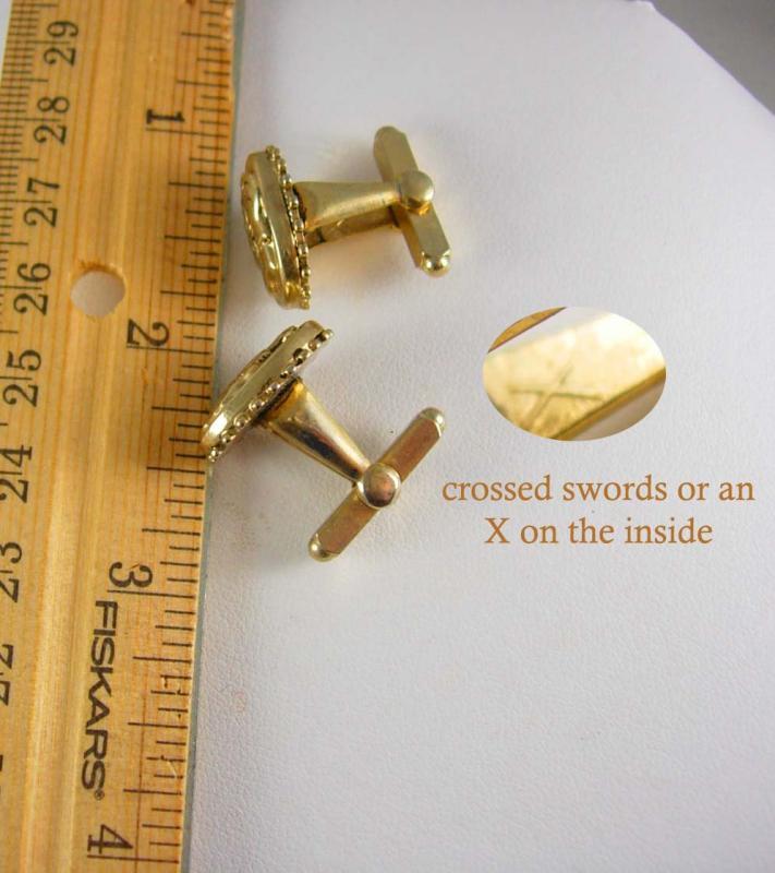 medieval jewelry Cameo Cufflinks Vintage Warrior Hallmarked Quality Fine Jewelry Greek centurian gentleman officer infantry military gift