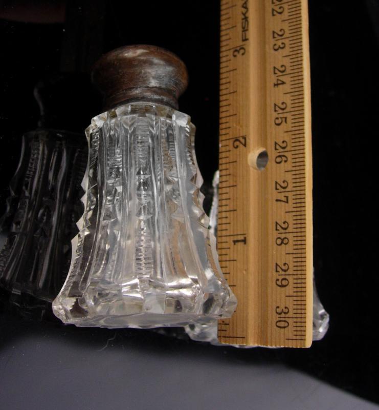 1800's salt pepper / Moon stars holes / Antique salt pepper / sterling tops / Cut Crystal /american brilliant Victorian Salt Pepper Shaker