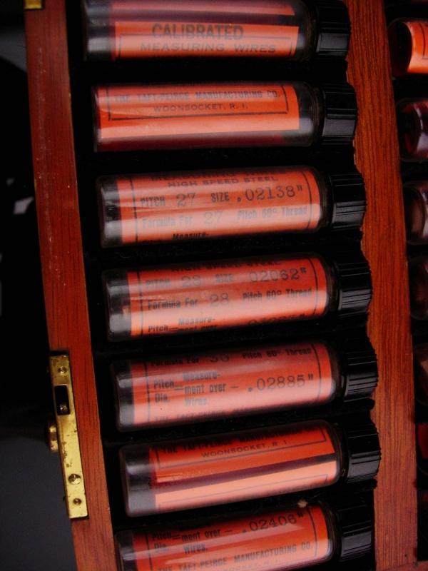 Taft Peirce set / Wire measure / calibrated steel / vintage tool accessory / gift for him / machinist gift / original wood box