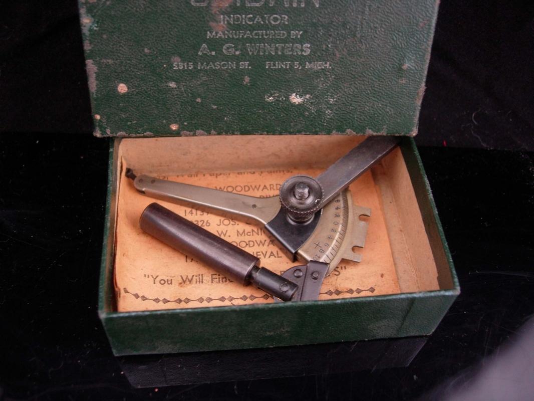 Vintage metal indicator / 1950's GLADWIN INDICATOR / original box & receipt / vintage tool accessory / gift for him / machinist gift