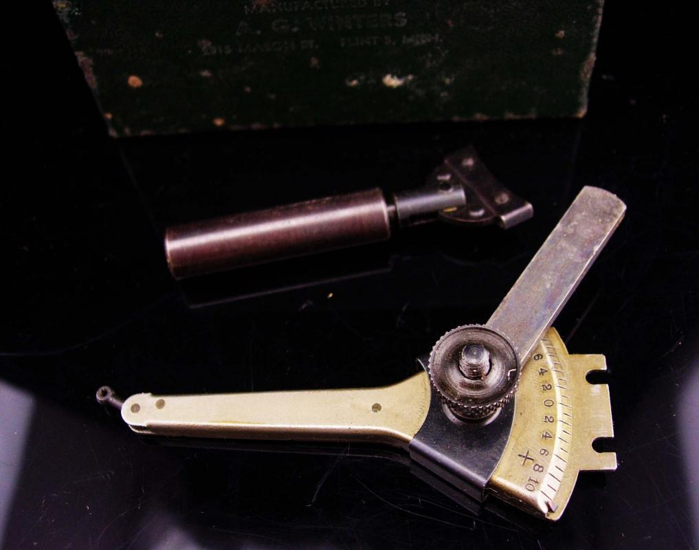 Vintage metal indicator / 1950's GLADWIN INDICATOR / original box & receipt / vintage tool accessory / gift for him / machinist gift