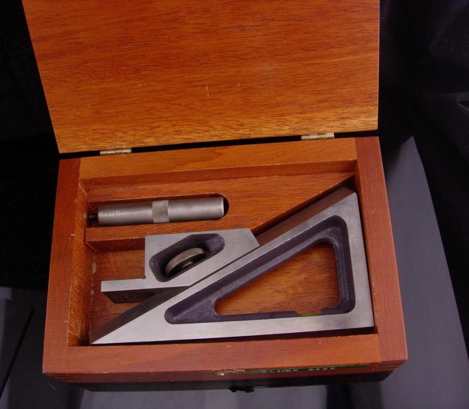 Vintage planer / original wood box / Browne & sharpe / sharpening tool / gift for him / machinist gauge / rams head products / stamp