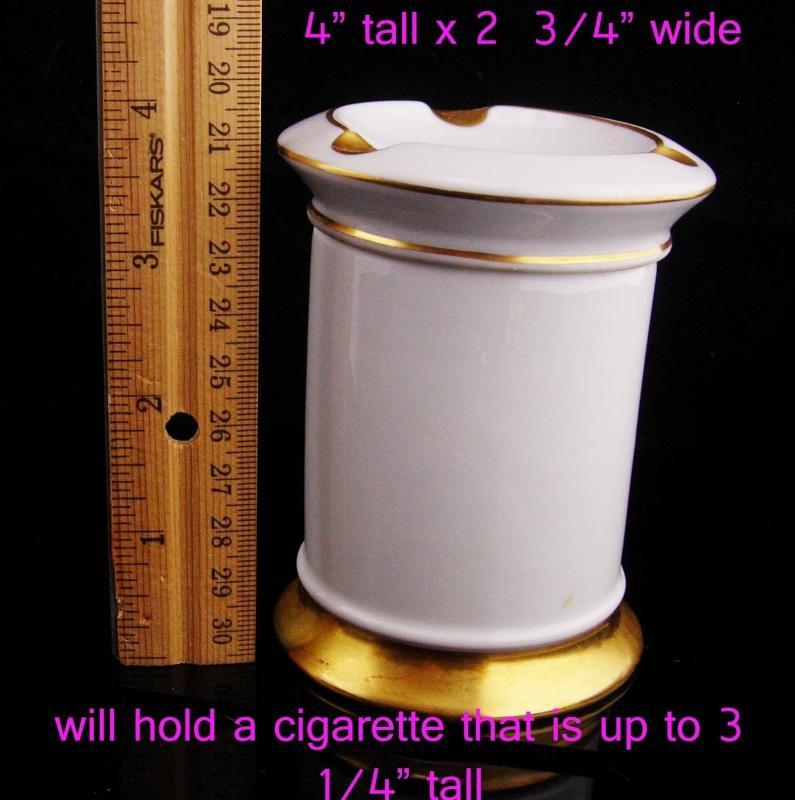 Signed hidden compartment cigarette case / vintage limoges ashtray top / white gold trim / Table ashtray / trinket box / vanity accessory