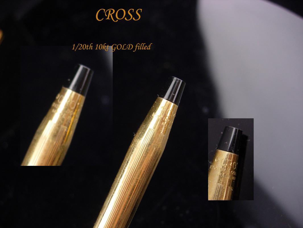 1992 Vintage Cross Pen / 1/20th 10kt Gold filled / Greek key design/ Blue ink / made in usa / engraved MC / letter MC / initial MC