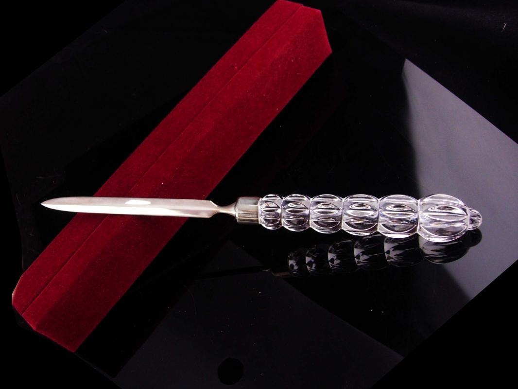 Glass Letter opener / exquisite desk accessory / Gift for her / original velvet case / wedding gift / gift for boss