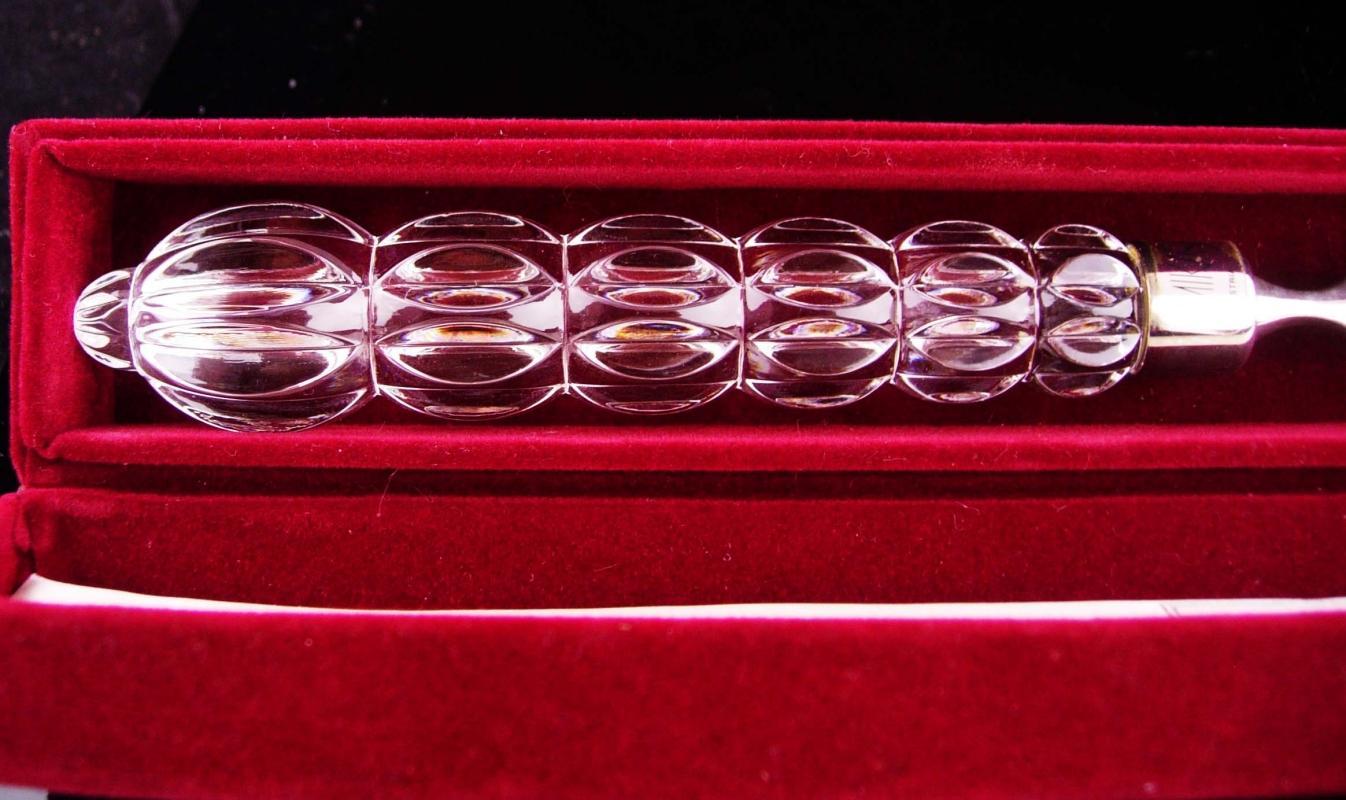 Glass Letter opener / exquisite desk accessory / Gift for her / original velvet case / wedding gift / gift for boss