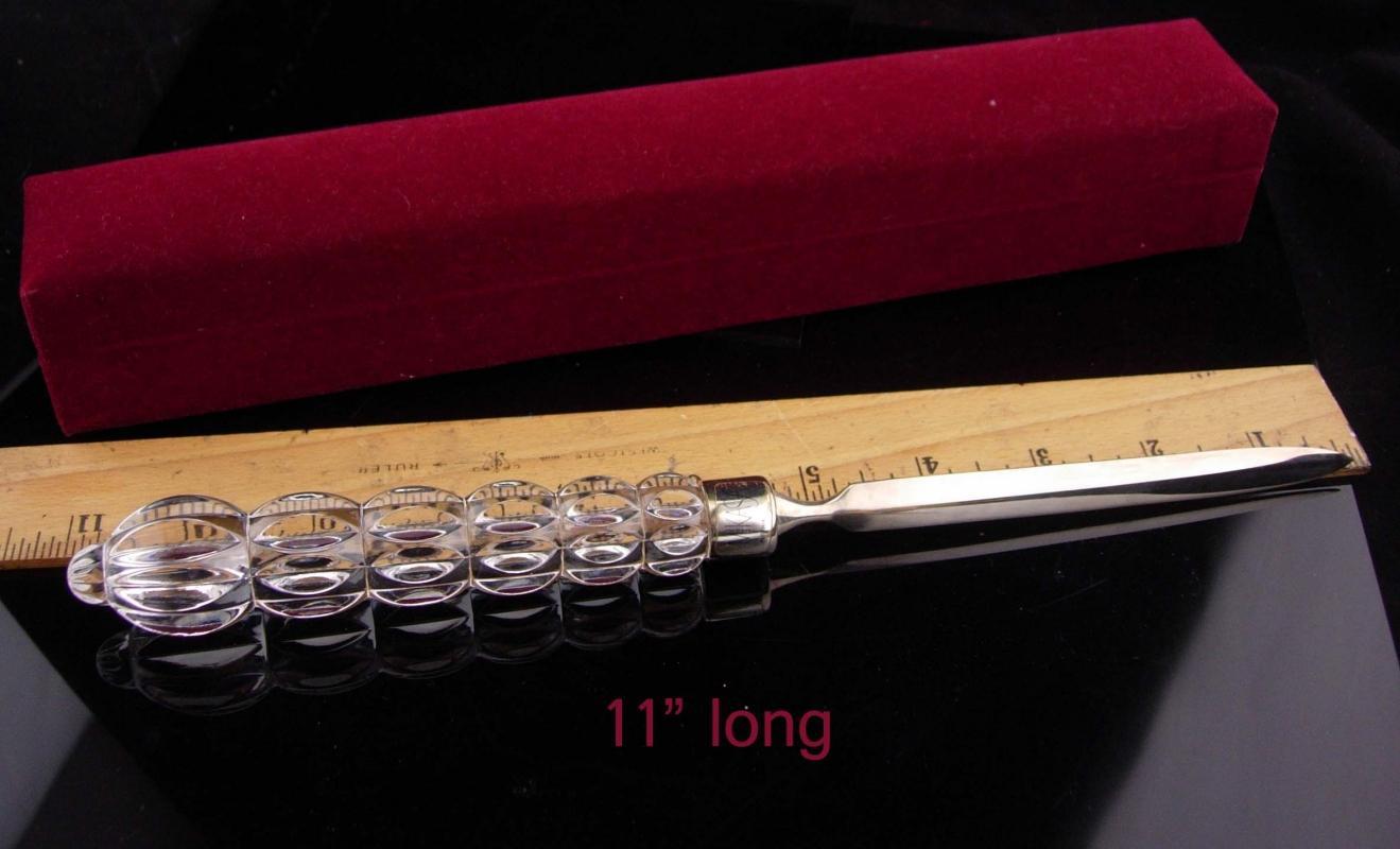 Glass Letter opener / exquisite desk accessory / Gift for her / original velvet case / wedding gift / gift for boss