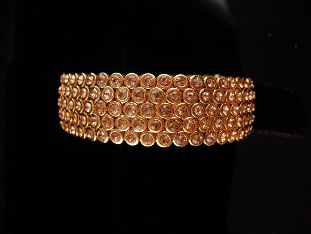 Stunning pave Bracelet / LOADED with stones / suzanne somers/ original paperwork and box / gold bangle / Bridal jewelry / anniversary gift /vintage costume