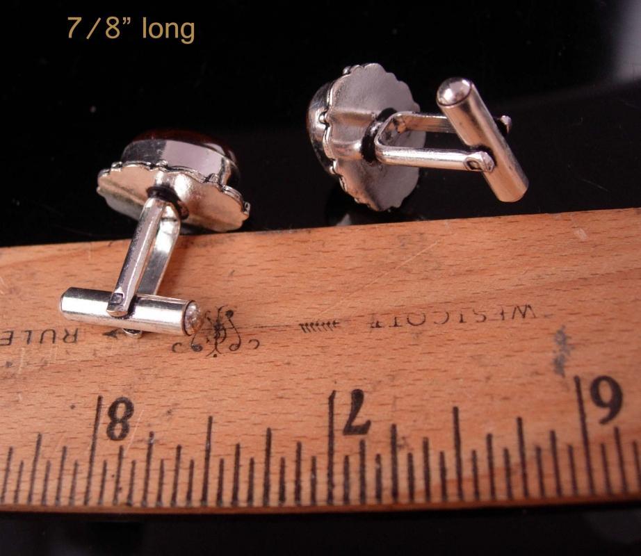 Vintage TigerEye Cufflinks / silver with Gemstone / Metamorphic Rock / cats eye / mens jewelry / anniversary gift cuff links /good luck gift