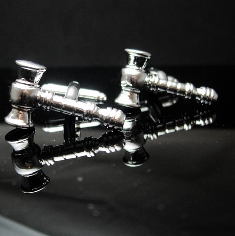 Vintage Gavel Cufflinks / Judge gift / Justice Accessory / Silver cuff links / attorney lawyer gift / Auctioneer gavel