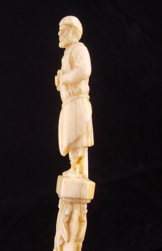 ANtique renaissance letter opener / figural metalsmith / medieval soldier / woodworker gift / mens novelty gift