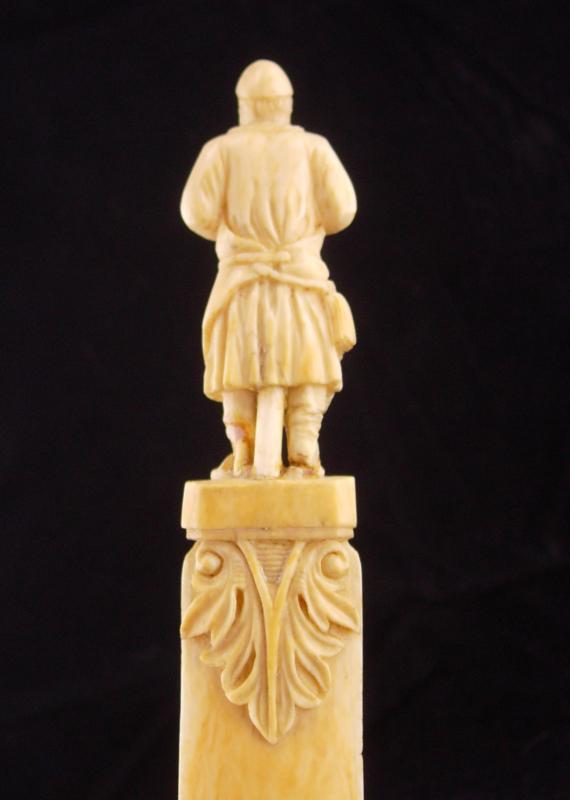 ANtique renaissance letter opener / figural metalsmith / medieval soldier / woodworker gift / mens novelty gift
