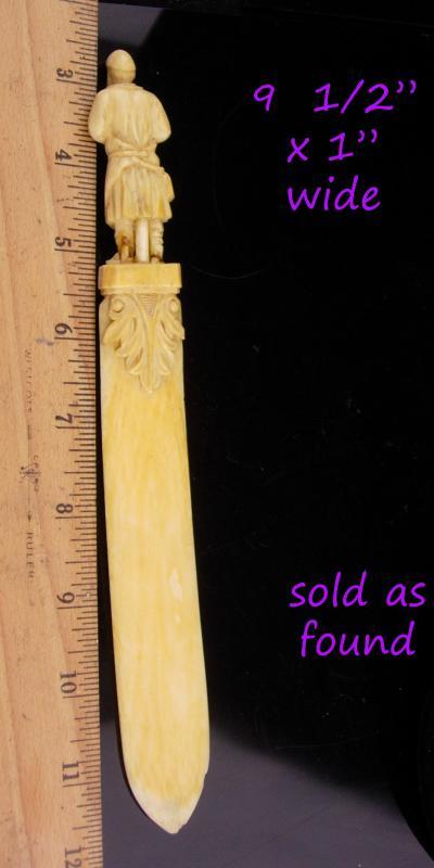 ANtique renaissance letter opener / figural metalsmith / medieval soldier / woodworker gift / mens novelty gift
