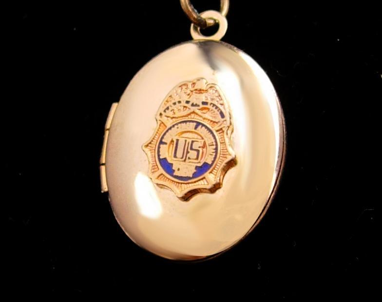 Vintage FBI Locket / law enforcement necklace / Federal Bureau of Investigation / US Drug enforcement administration / Graduation gift