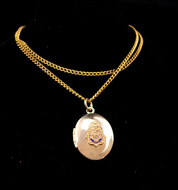 Vintage FBI Locket / law enforcement necklace / Federal Bureau of Investigation / US Drug enforcement administration / Graduation gift