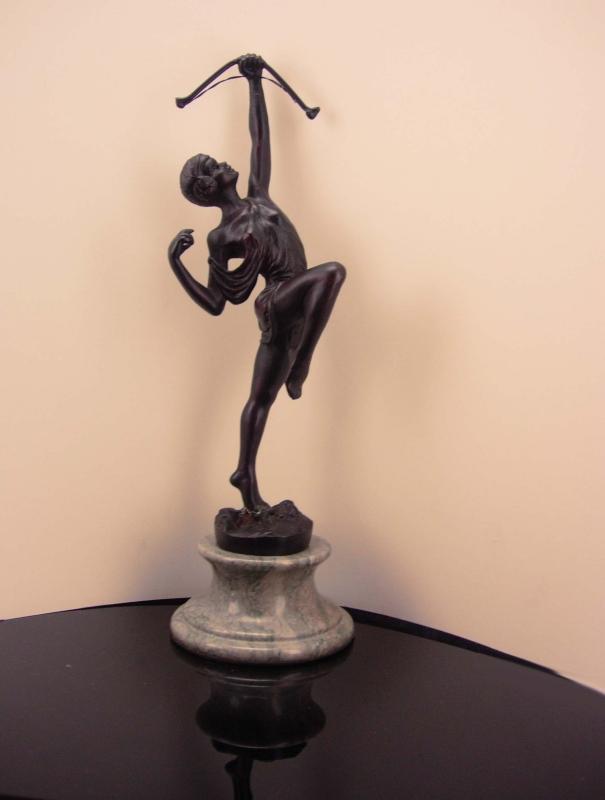 Antique art deco Cupid statue / erotic bronze archer / Vintage mythical statue / bow & arrow/ valentines gift / birthday her /gift for him