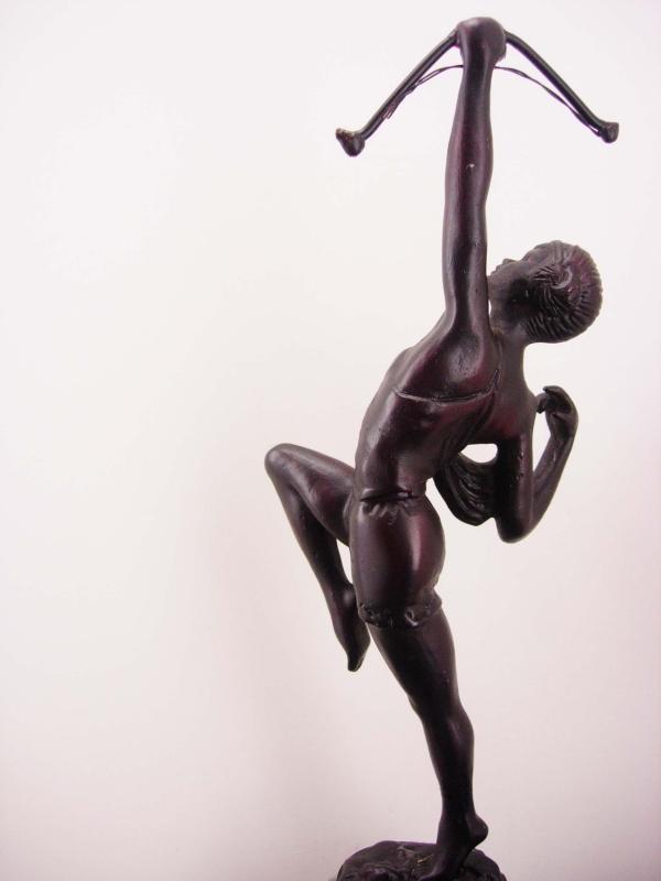 Antique art deco Cupid statue / erotic bronze archer / Vintage mythical statue / bow & arrow/ valentines gift / birthday her /gift for him