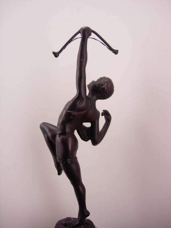 Antique art deco Cupid statue / erotic bronze archer / Vintage mythical statue / bow & arrow/ valentines gift / birthday her /gift for him