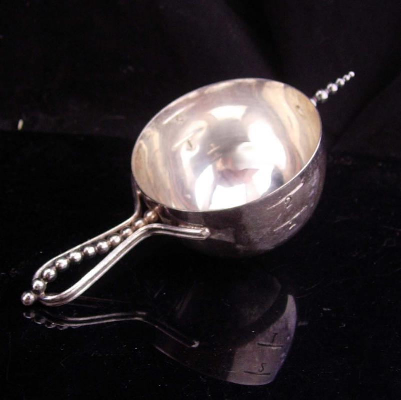 Rare Napier Shot glass / silver jigger / 1920 Irish coffee measure / Bartender gift / new years gift / 2 ounce / original patent 1876