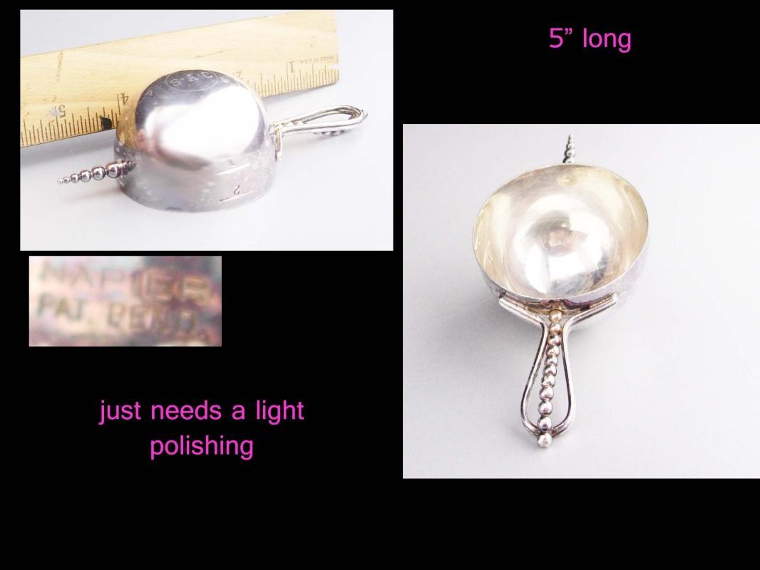 Rare Napier Shot glass / silver jigger / 1920 Irish coffee measure / Bartender gift / new years gift / 2 ounce / original patent 1876