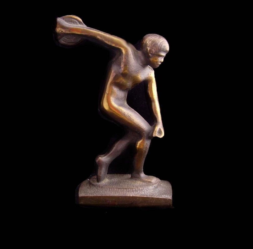 Ancient Greek Bronze Statue / vintage Discus Thrower of Myron / Olympics sculpture / Chairish statue / Male athlete / gift for him