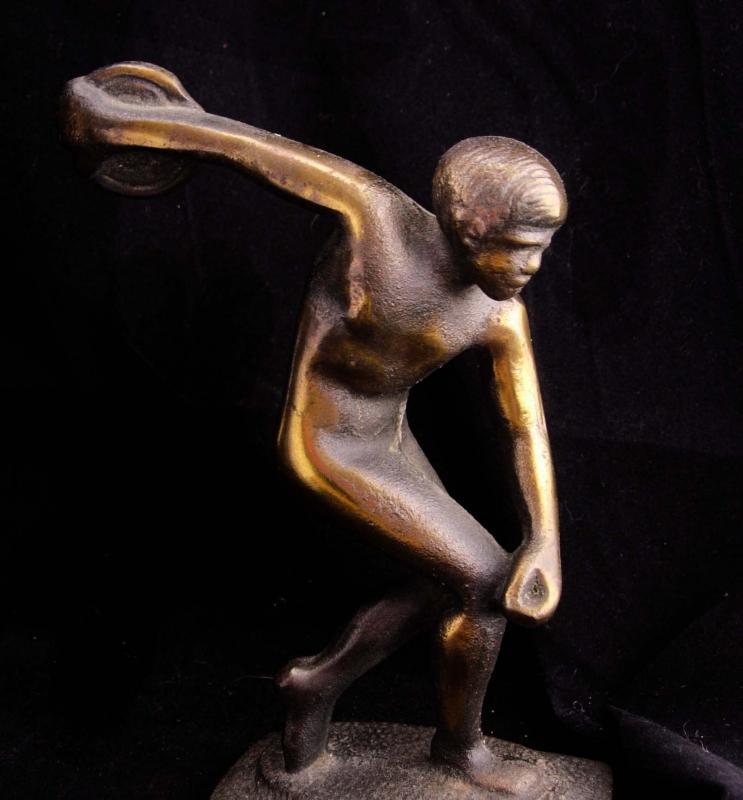 Ancient Greek Bronze Statue / vintage Discus Thrower of Myron / Olympics sculpture / Chairish statue / Male athlete / gift for him